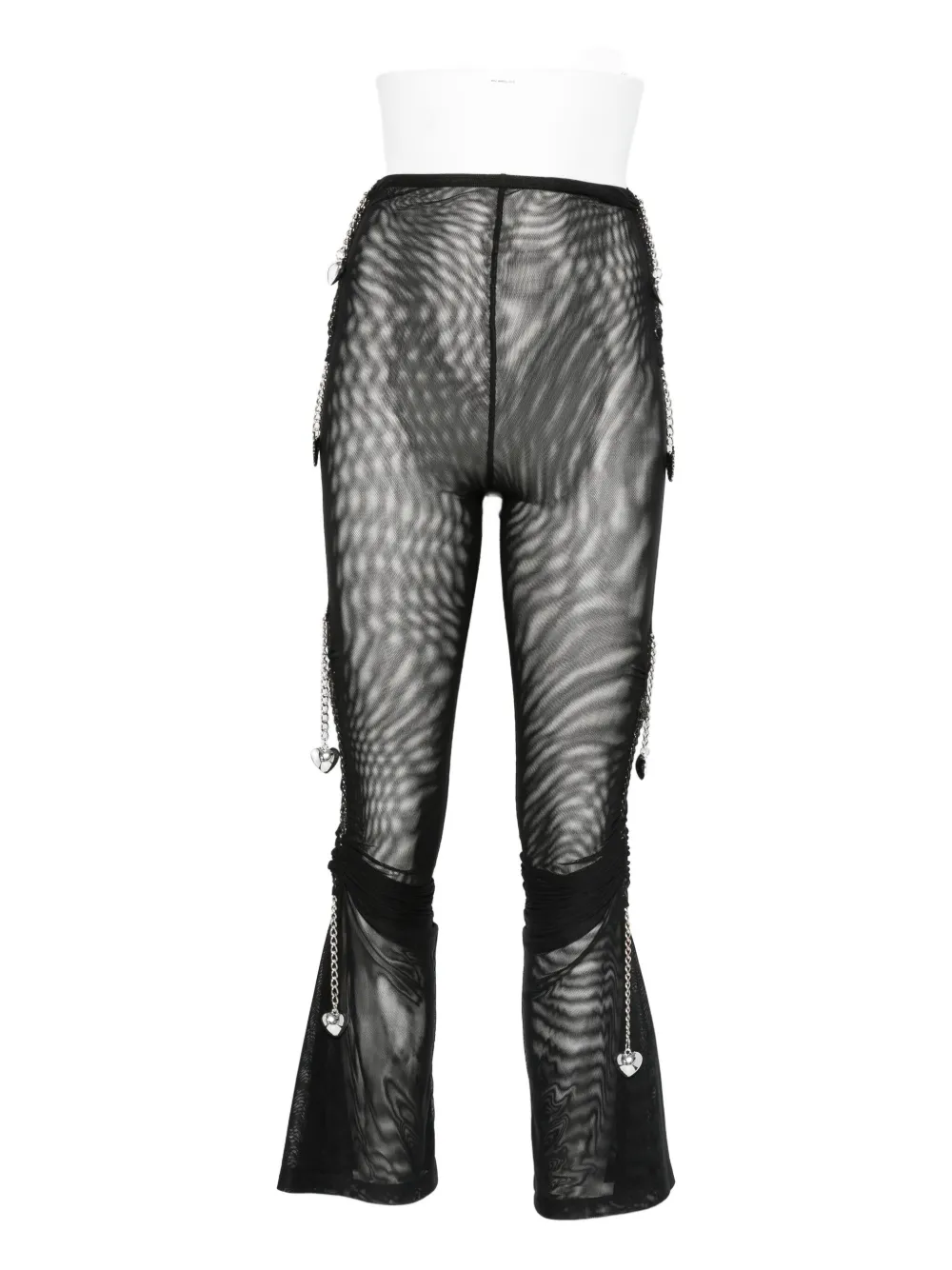 

Расклешенные брюки из сетки с цепочками Chopova Lowena, черный