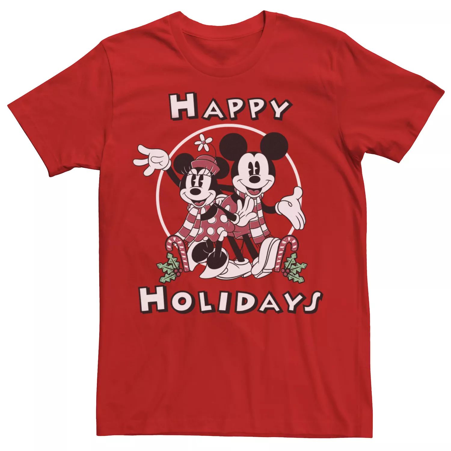 

Мужская рождественская футболка с Микки и Минни Маус Happy Holidays Disney