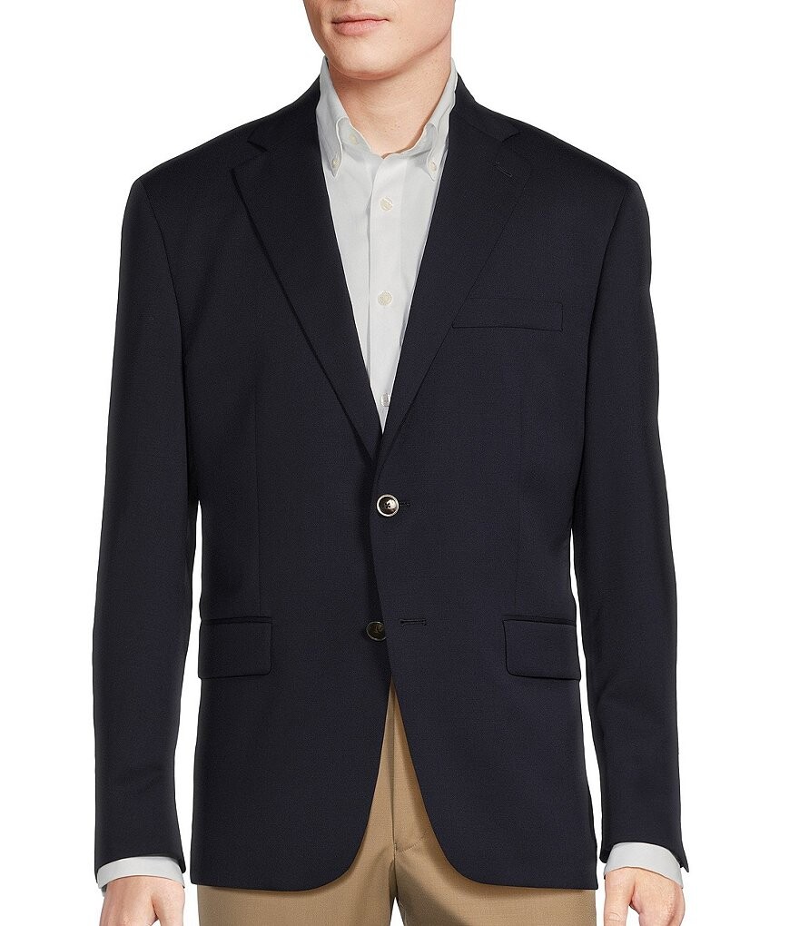 

Однотонное темно-синее спортивное пальто Hart Schaffner Marx Classic Fit, синий