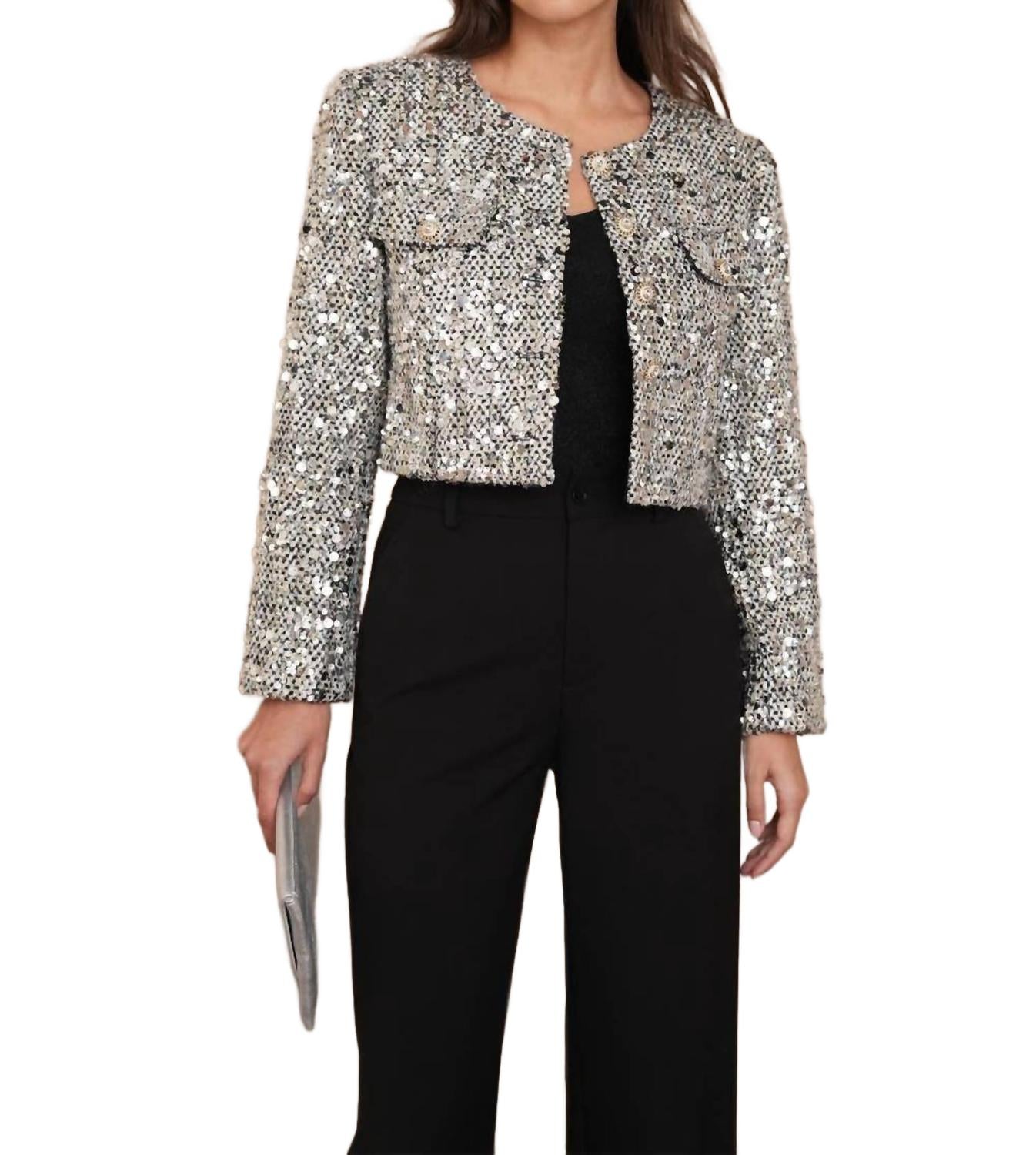 

Жакет из твида Jenny в серебристом цвете Choklate Paris, серебряный