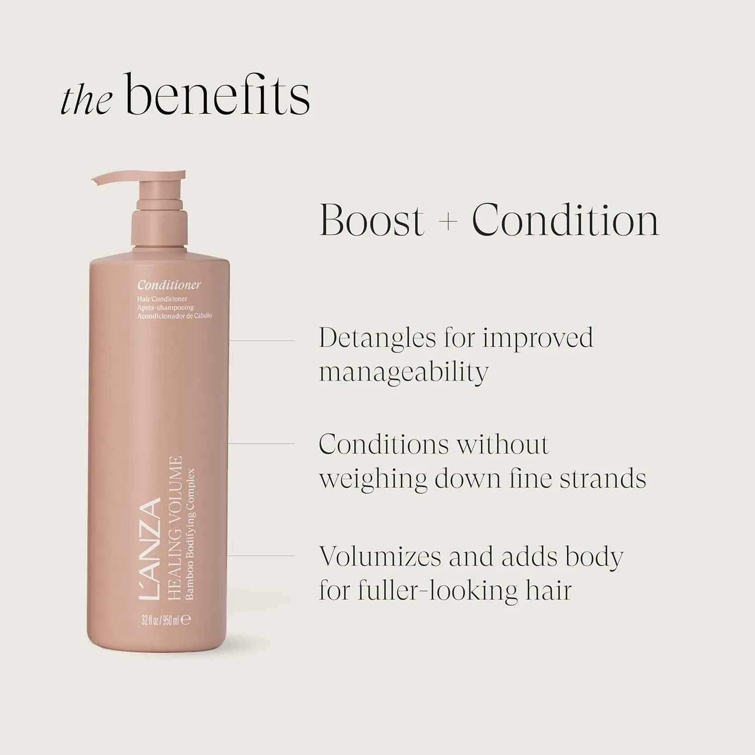 Утолщающий кондиционер для волос «Healing Volume Thickening» от L'ANZA, 1000 мл L’Anza — фото 3