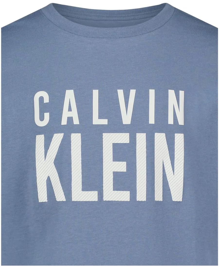 Детская футболка CK Structure с коротким рукавом и круглым вырезом, размер 8-20 Calvin Klein, синий — фото 4