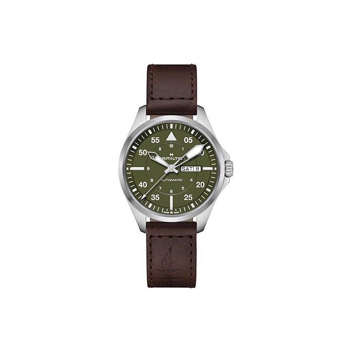

Hamilton Часы Automatic Mechanical Movement Men's Watch Watch 42 Green Dial Stainless Steel Watch Case Leather Watch Bands, Green Dial