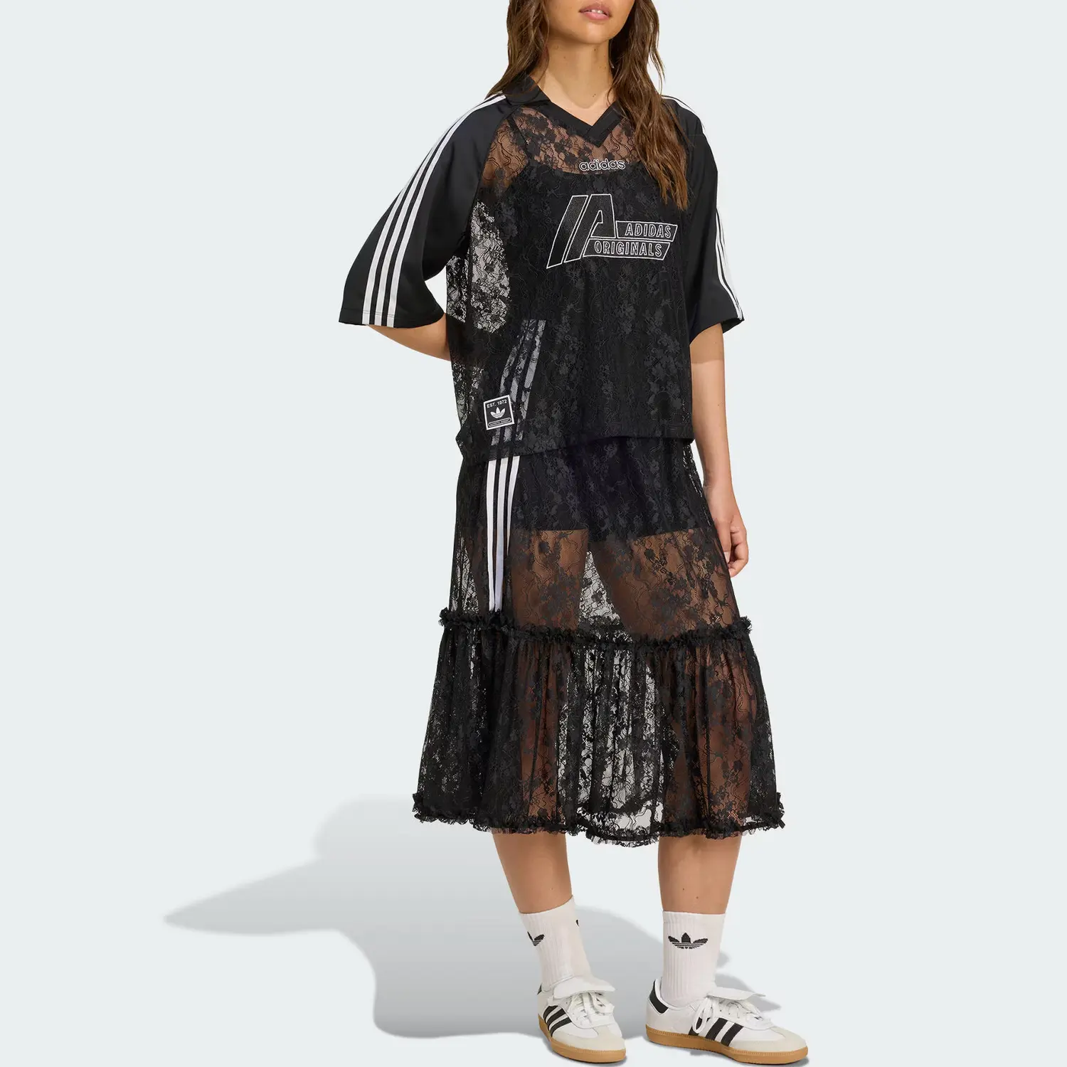 Футболка Lace Jersey Adidas Originals, черный — фото 3