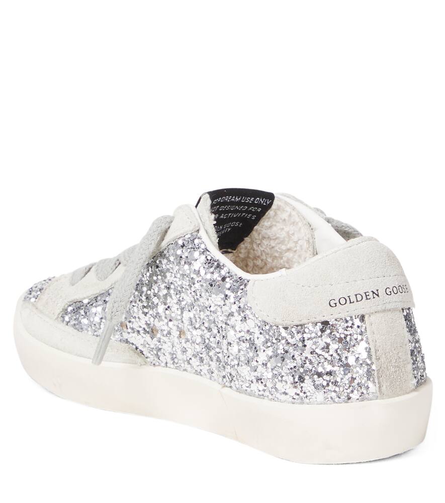 Кроссовки Super Star с блестками и отделкой из замши Golden Goose Kids, Silver/Ice — фото 2