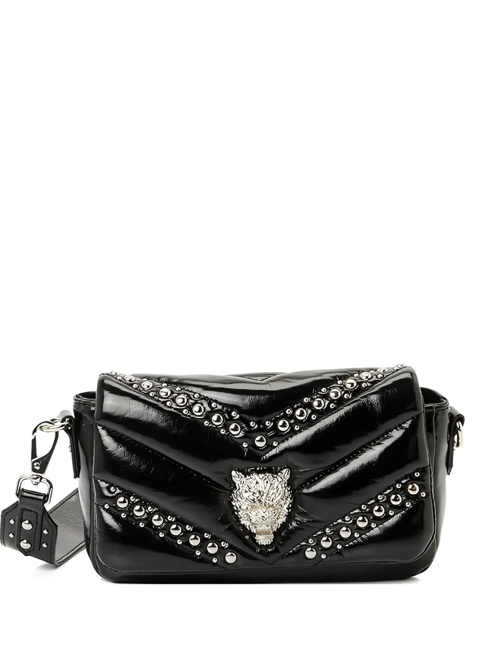 

Маленькая стеганая сумка на плечо Cady с клапаном Plein Sport, черный