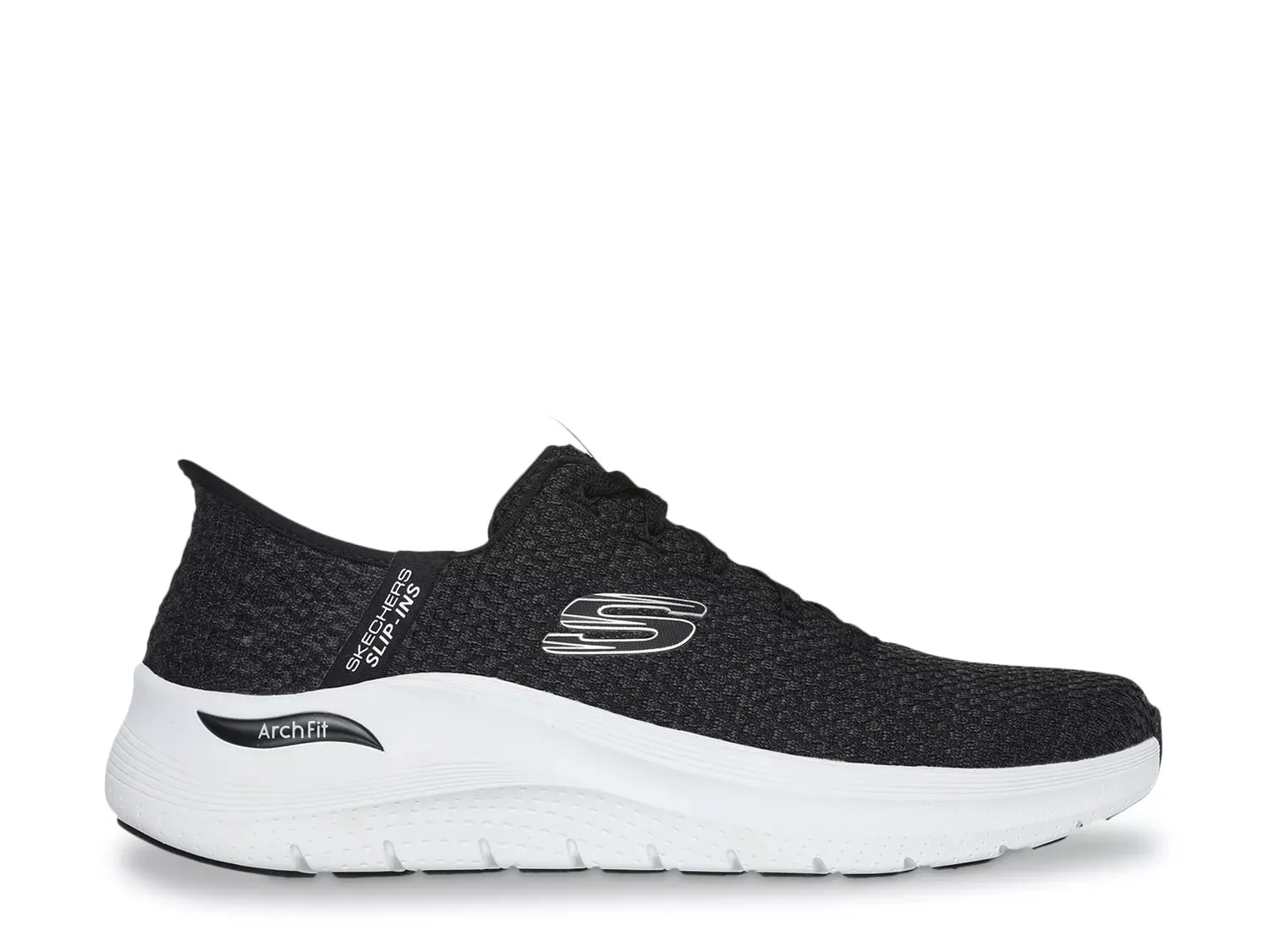 Кроссовки Skechers Hands Free Slip-Ins Arch Fit 2.0 Look Ahead — мужские, черные/белые — фото 2