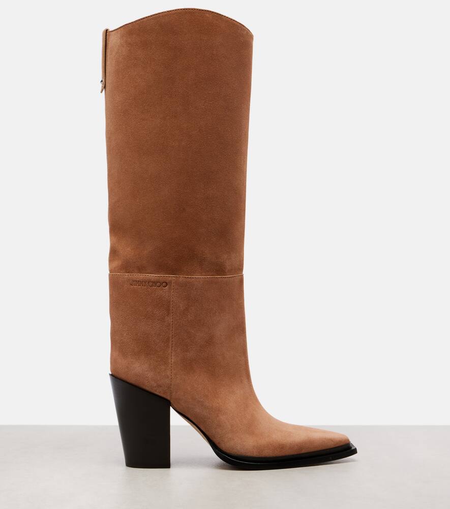Ботинки замшевые высокие до колена Jimmy Choo, Toffee — фото 4