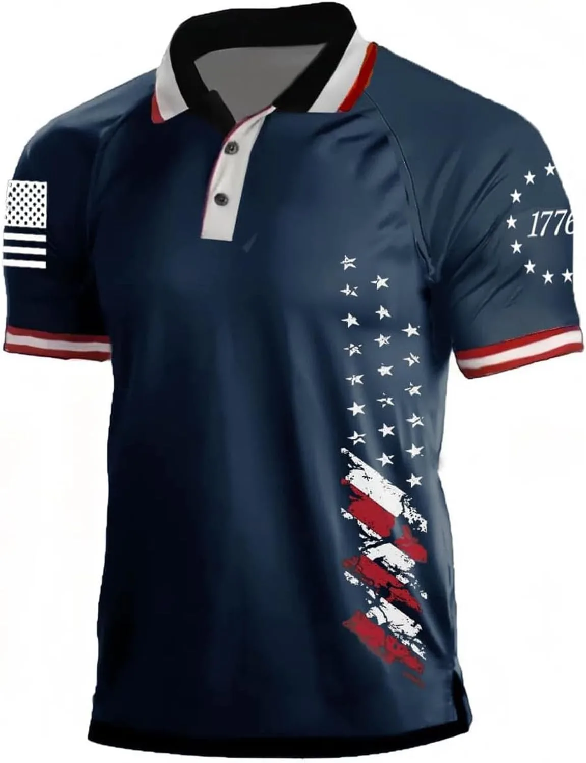 

Американский патриотический поло для мужчин, летняя рубашка с коротким рукавом, размеры S-3XL MLUTJINOO