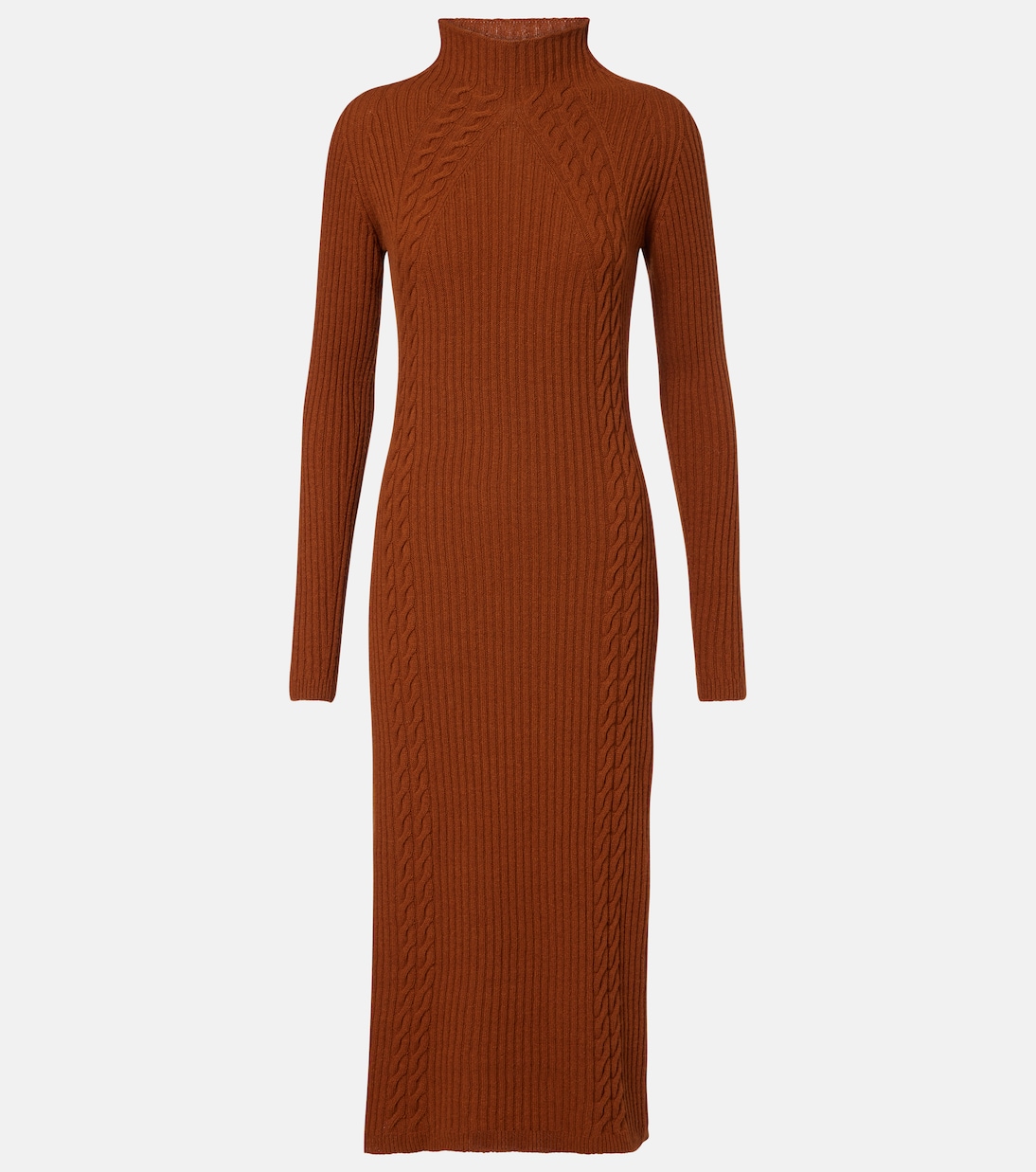 

Платье миди Zelanda из смесовой шерсти Max Mara, Cognac