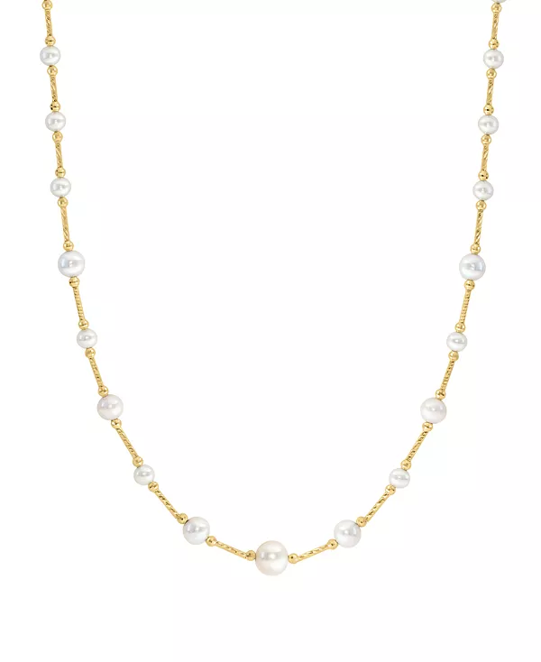 

Ожерелье-Воротник длиной 18 дюймов с культивированным пресноводным жемчугом Эффи (3-1/2 - 7-1/2 мм) из стерлингового серебра с позолотой 14 карат Effy Collection, gold