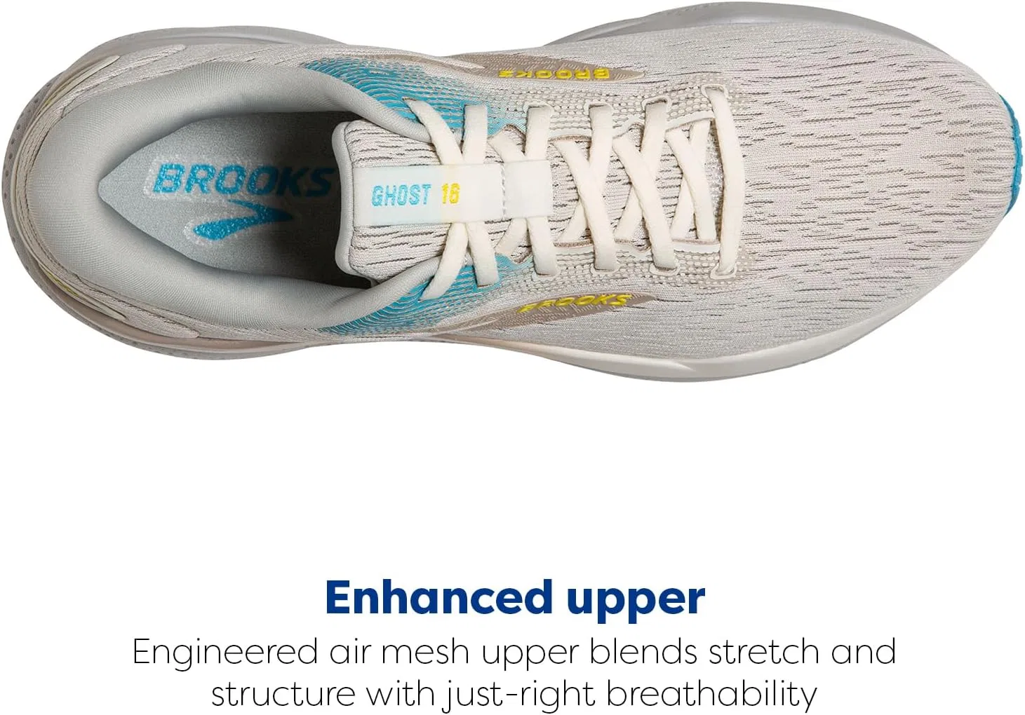 Мужские кроссовки Brooks Ghost 16, Coconut Blue Yellow — фото 4