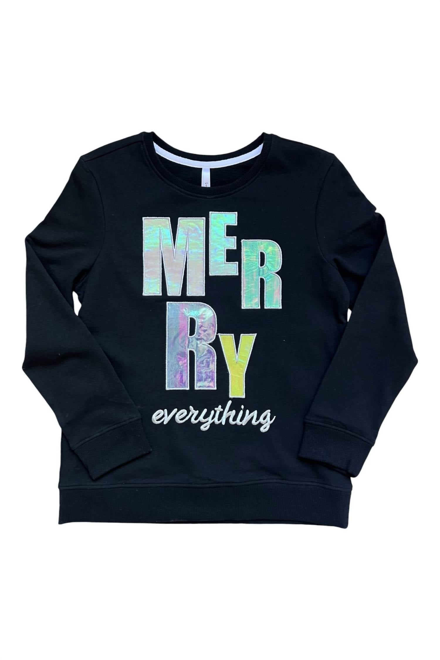

Свитшот Merry Everything для девочек черного цвета Sweet Soul