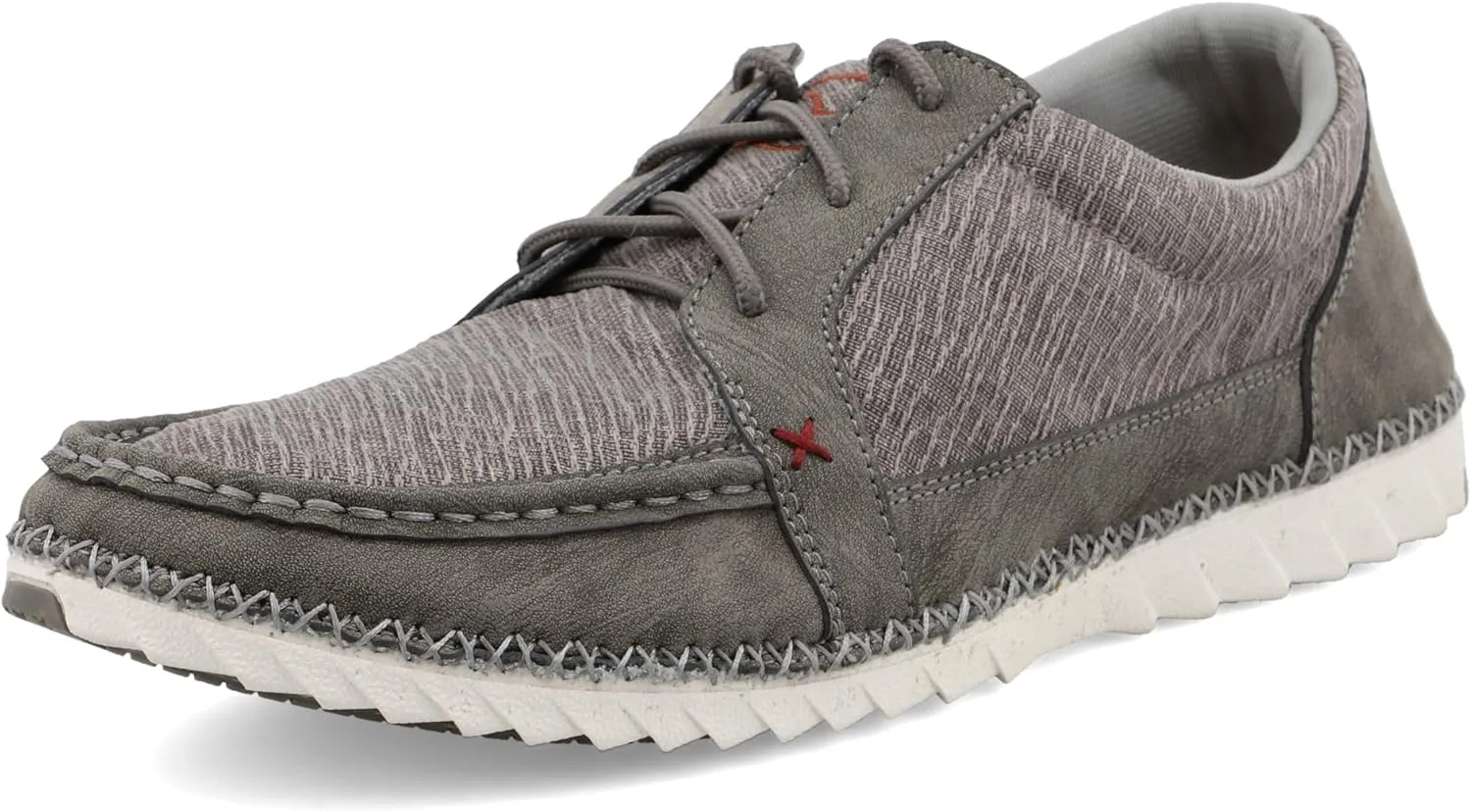 Мужские лоферы Twisted X Zero-X Chukka Driving Moc - кожаные лоферы с ручной обработкой натуральной кожи, серый