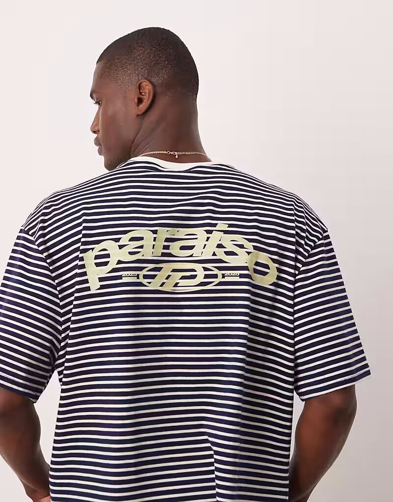 

Футболка свободного кроя ASOS DESIGN с принтом в черно-белую полоску