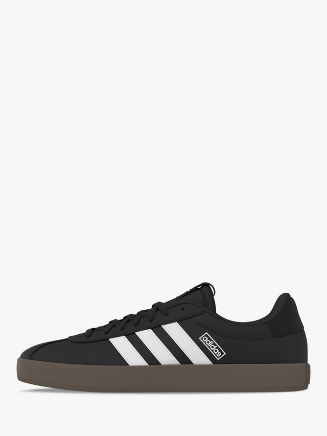 Кроссовки на контрастной подошве vl court adidas, черный/белый — фото 2
