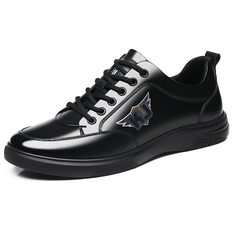 Мужские повседневные туфли KJ-997 черные со скрытой платформой, цвет KJ-997 Black Hidden Wedge — фото 3