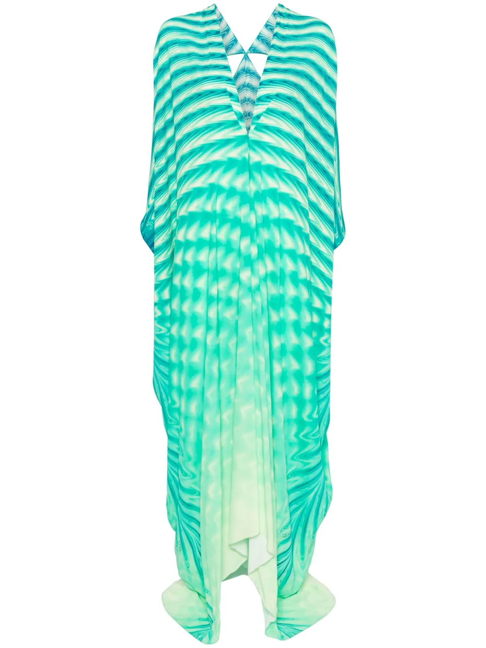 

Платье макси с узором зигзаг Roberto Cavalli, зеленый