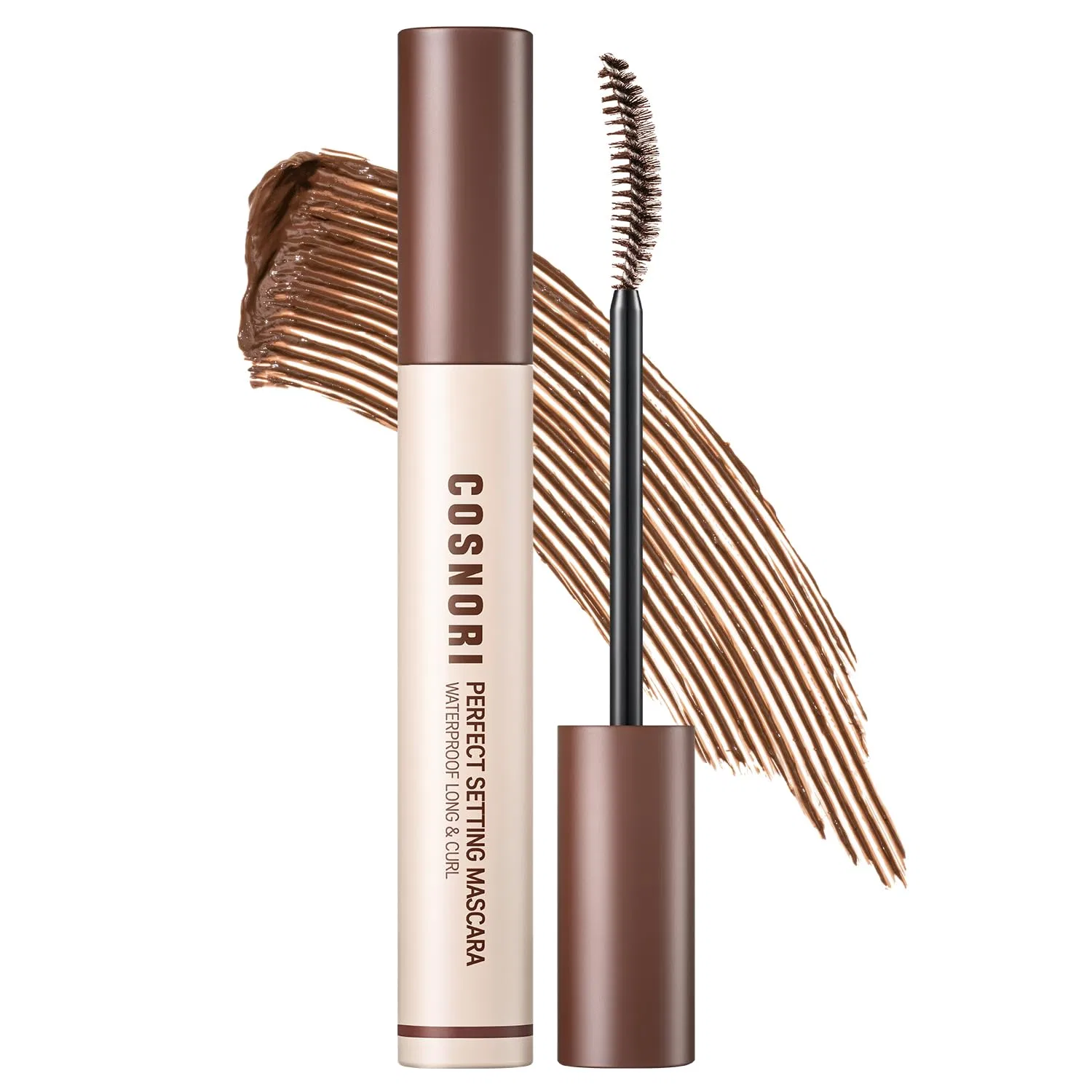 Водостойкая тушь для ресниц «Perfect Waterproof Mascara Long&Curl 02 Cozy Brown» от COSNORI Cosnori