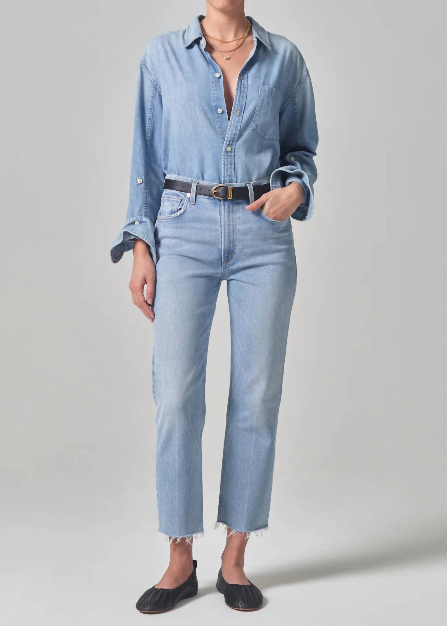 

Дафна укороченные завышенные брюки-сигареты Mirage Citizens of Humanity, Mirage