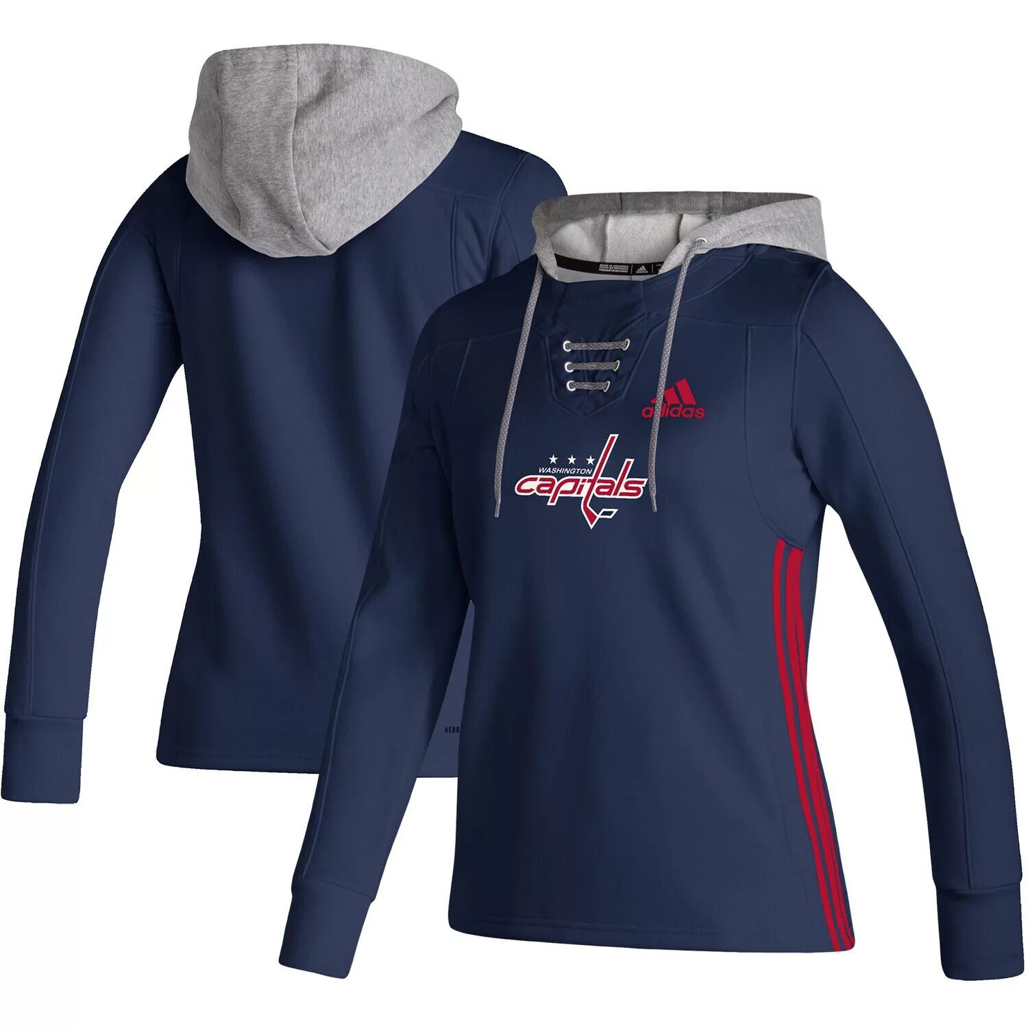 

Женская толстовка с капюшоном adidas Navy Washington Capitals Skate Lace AEROREADY adidas