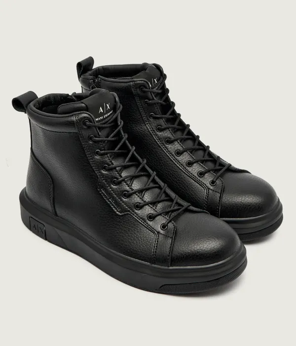 Высокие кожаные туфли Armani Exchange, черный — фото 3