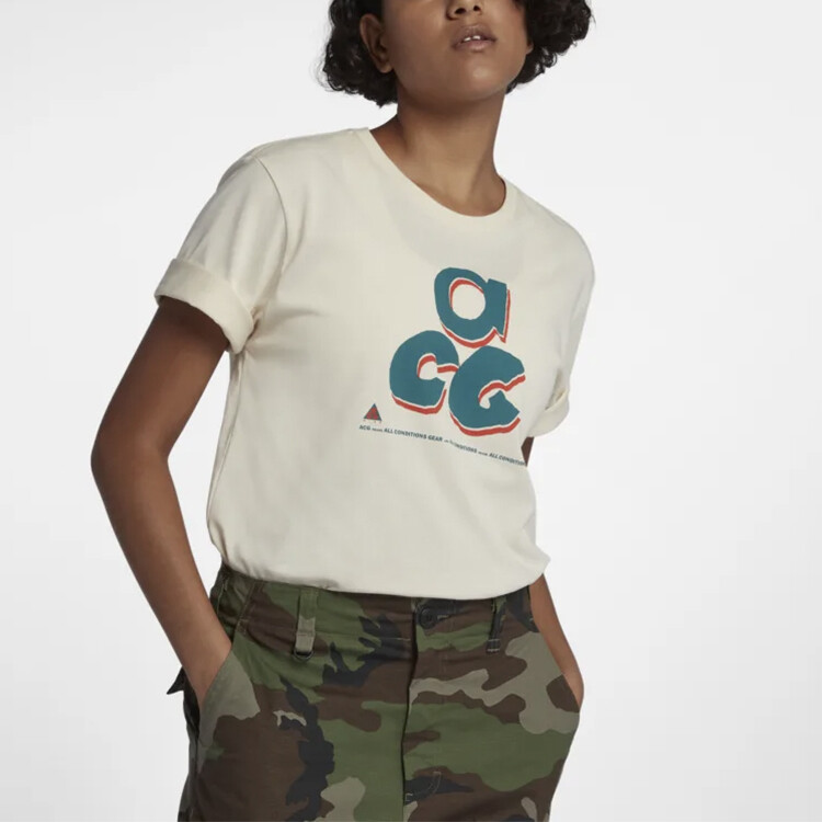 Футболка ACG унисекс бежевая Nike, бежевый — фото 4