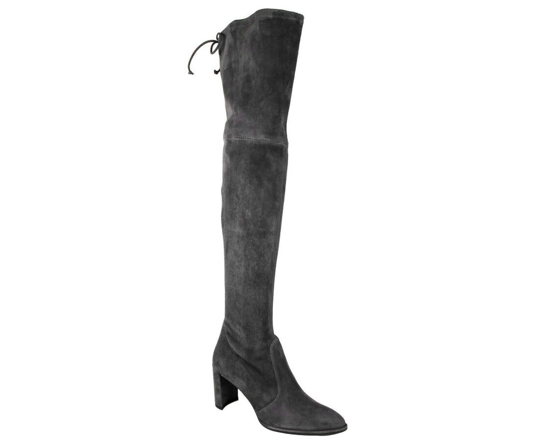 Женские замшевые ботфорты Stuart Weitzman, цвет Slate