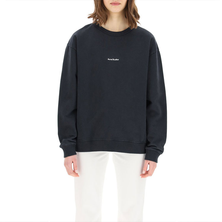 Футболка с принтом логотипа Acne Studios, черная — фото 3