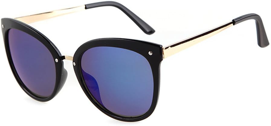 

Винтажные солнцезащитные очки с синими зеркальными линзами для мужчин и женщин, модные очки «кошачий глаз», очки для вождения, защита от УФ-излучения UV400 HVTVTLA, C1