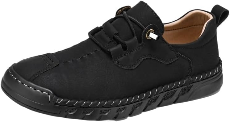 

Мужские повседневные кожаные туфли, слипоны, легкие ретро лоферы из кожи, оксфорд/дерби стиль, для работы, вождения, формальные, для вечеринок Zestrelax, черный