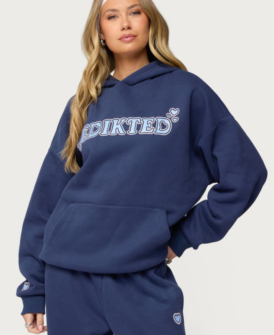 

Женская толстовка с блестками Glitter Girl Edikted, Navy, Синий, Женская толстовка с блестками Glitter Girl Edikted, Navy