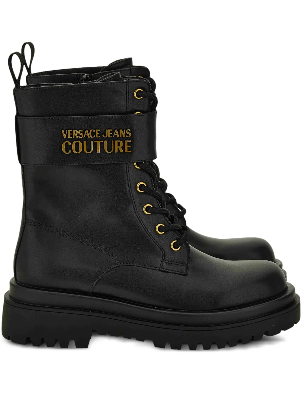 Ботинки со шнуровкой и ремешками Versace Jeans Couture, черный