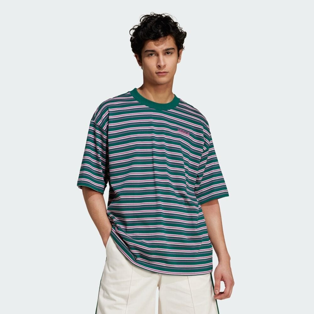 

Футболка Adidas '80S Loose Striped Short Sleeve T-Shirt, цвет College Green