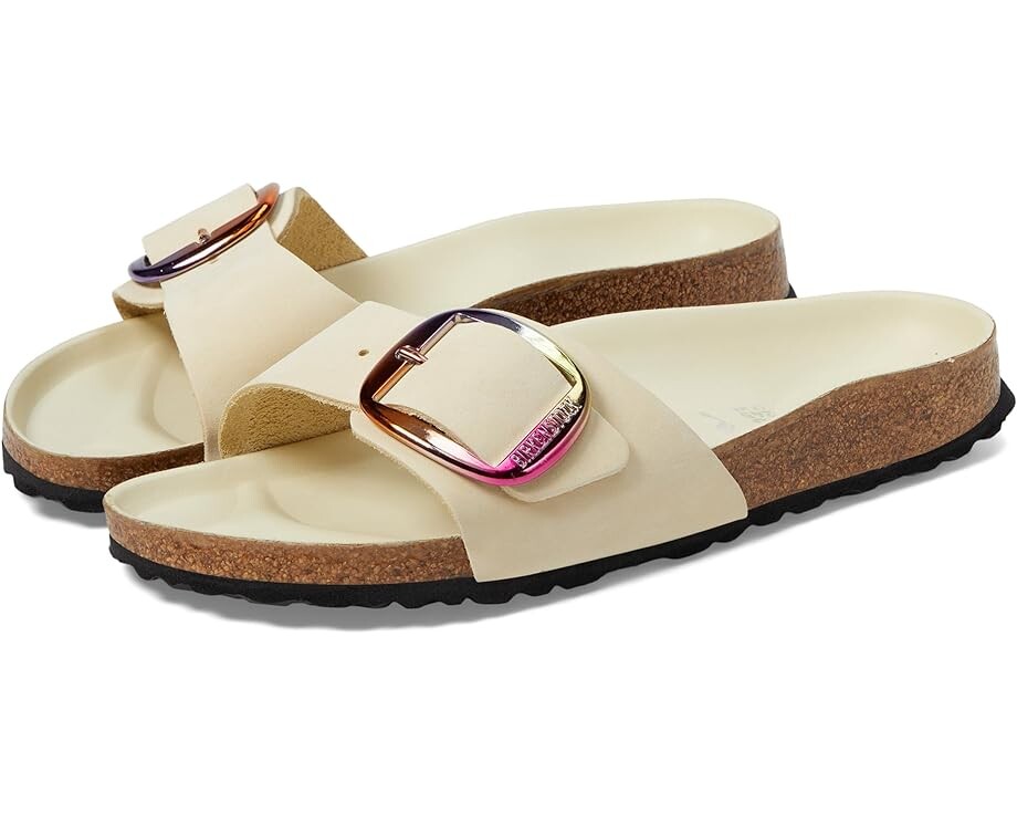 

Сандалии Birkenstock Madrid Big Buckle Iridescent, экрю