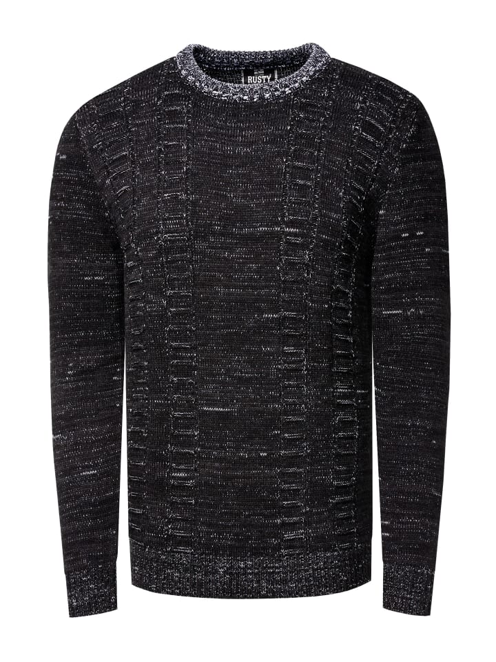 

Свитер крупной вязки с круглым вырезом черного цвета с контрастными цветами Rusty Neal