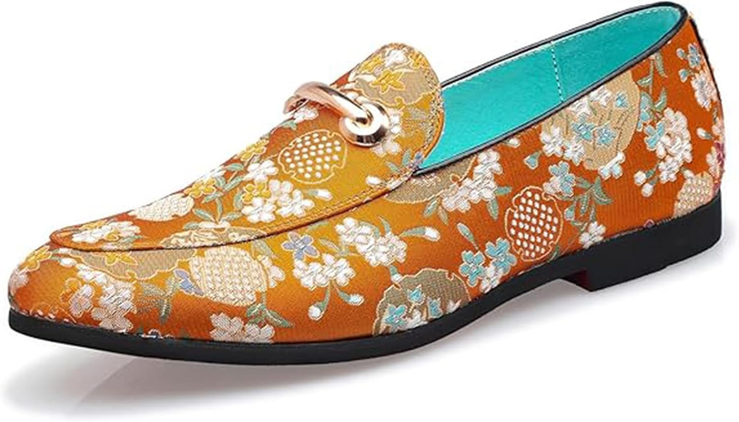 

Мужские слипоны для курения, вышитые, из роскошного атласа, повседневные, для свадьбы, вечеринки или торжественных мероприятий Xinduoyu, желтый