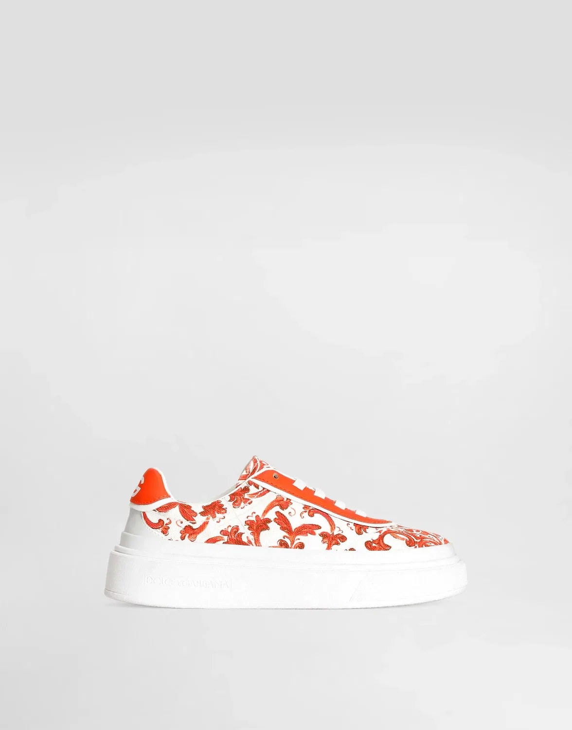 Кроссовки DOLCE & GABBANA DG Girlie Up из канваса с майоличным принтом, бежевый