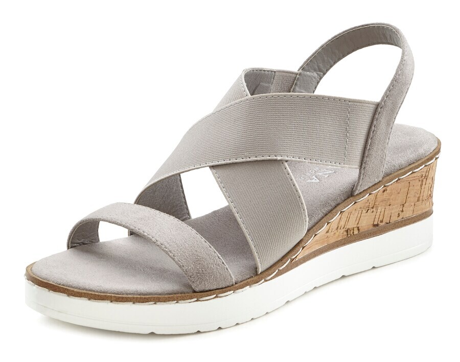 Босоножки на высоком каблуке LASCANA Sandals, серый