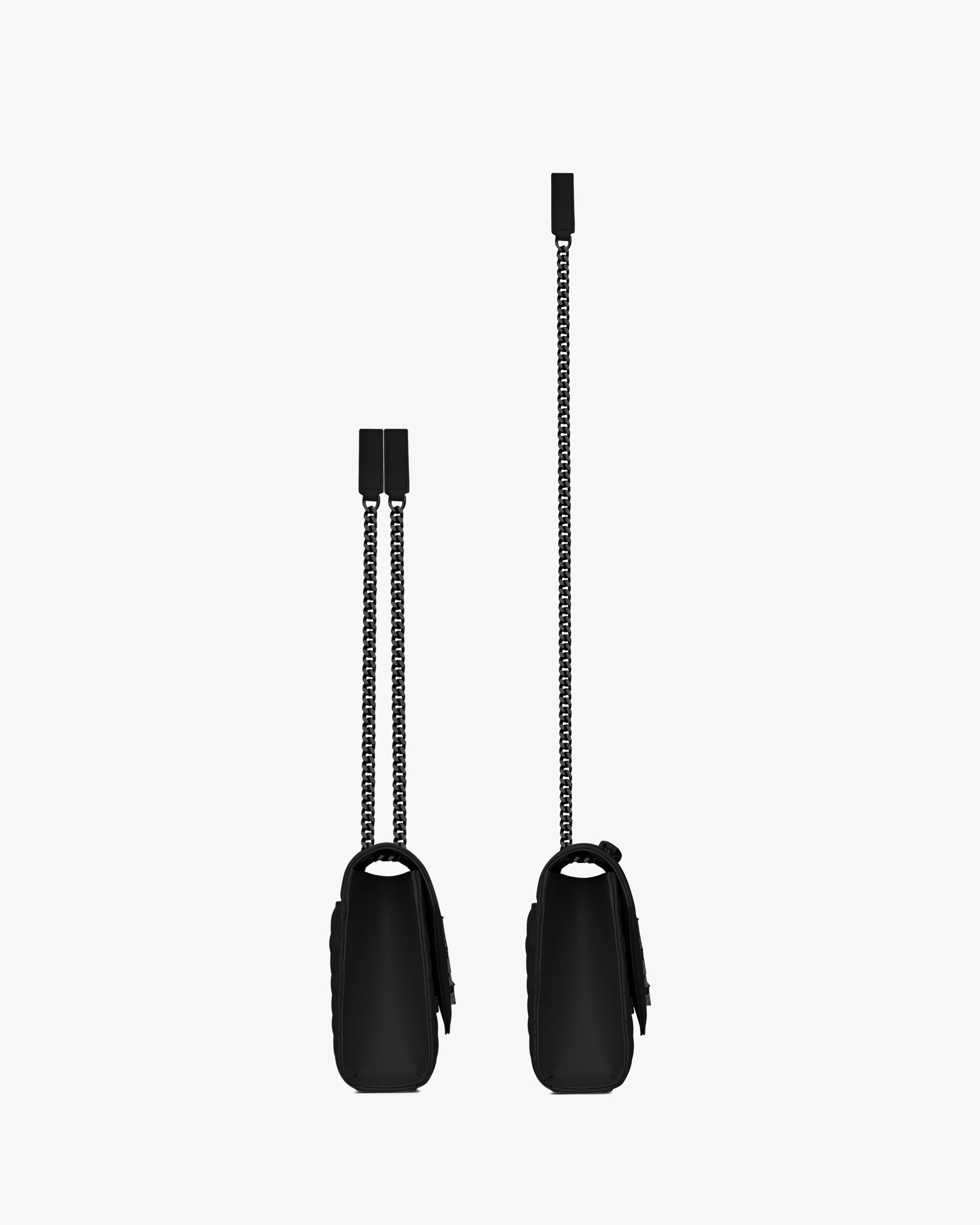 Сумка Envelope Medium из стеганой кожи с тиснением Grain de Poudre SAINT LAURENT, черный — фото 3