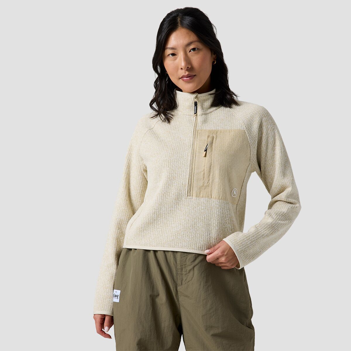 

Флисовый свитер Wander с молнией до половины Backcountry, цвет fog heather