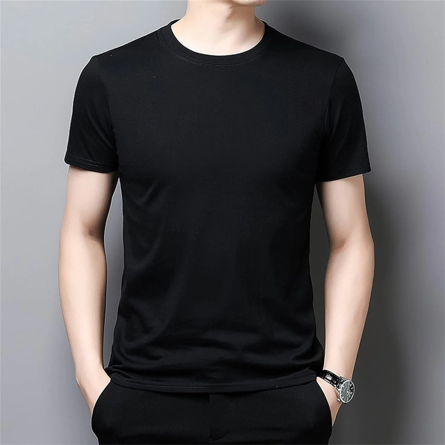 Мужская футболка Henley Slim Fit с коротким рукавом — фото 2