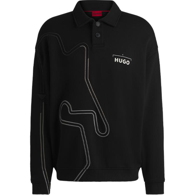 

HUGO BOSS Свитшот SS25 свободного кроя мужская black, Черный, HUGO BOSS Свитшот SS25 свободного кроя мужская black