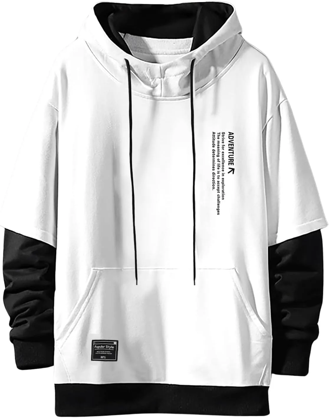 

Мужской худи с контрастными цветами и карманом OYOANGLE