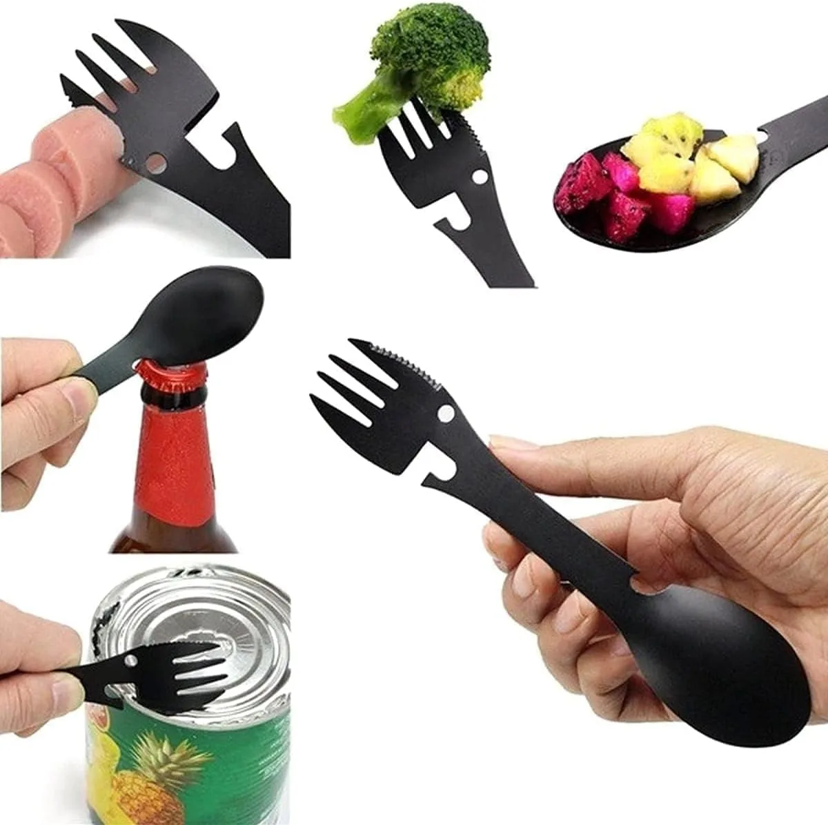 Набор Spork Spoon Fork Combination Set с ложкой, вилкой, ножом, открывалкой для бутылок и консервов WitBicg