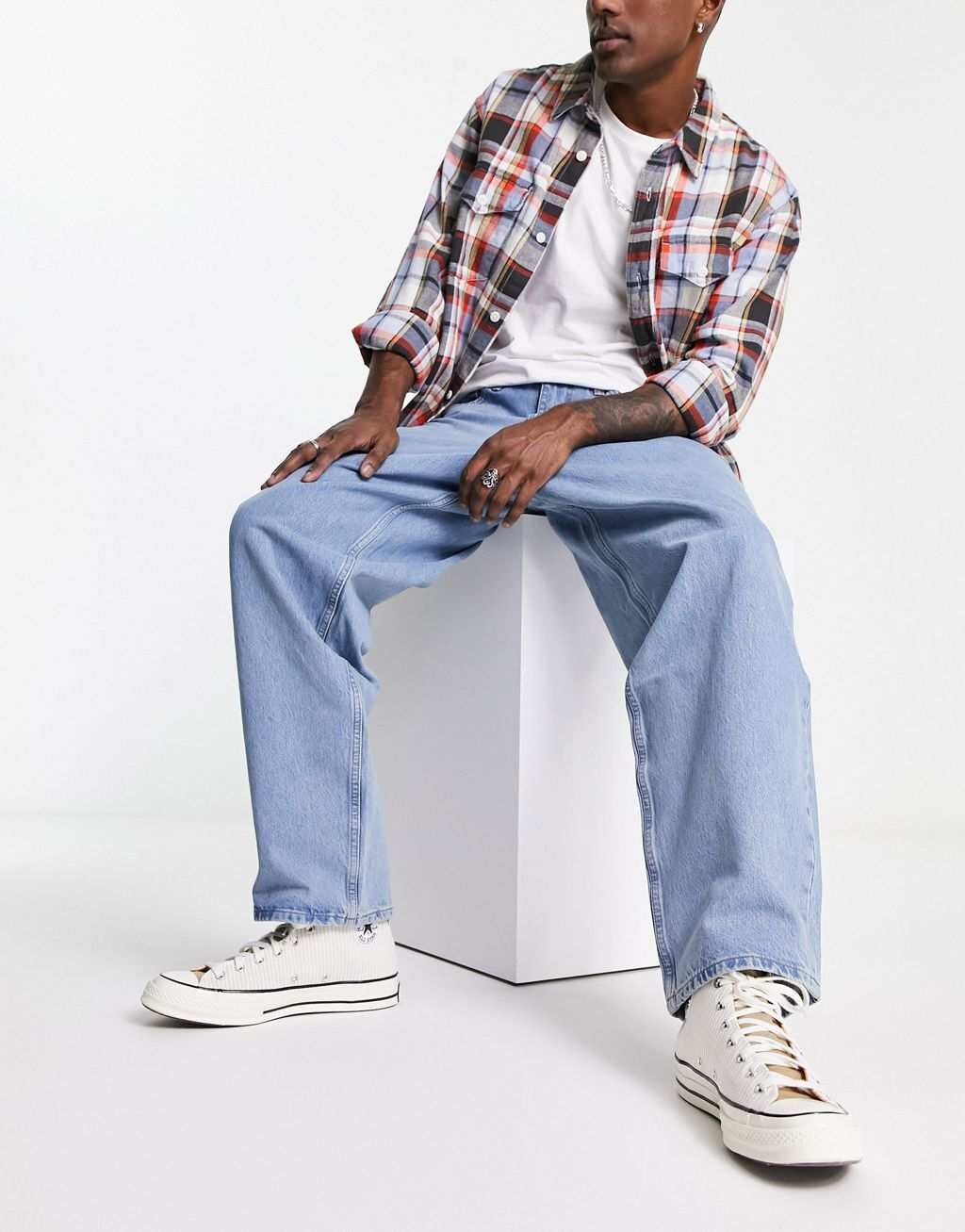 

Голубые мешковатые джинсы Levi's Skate hella