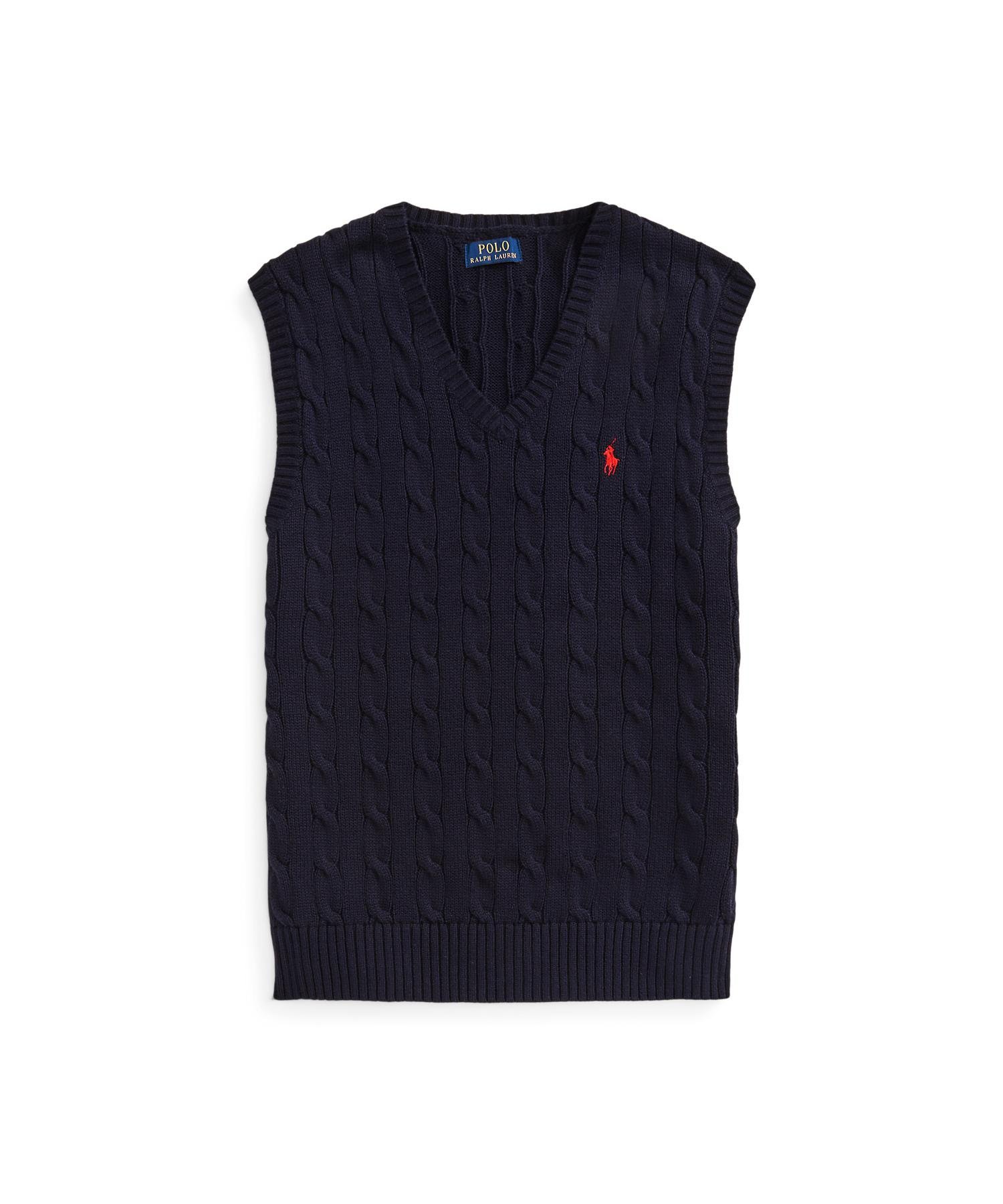 Хлопковый жилет с косами Polo Ralph Lauren, 400 Blue — фото 2