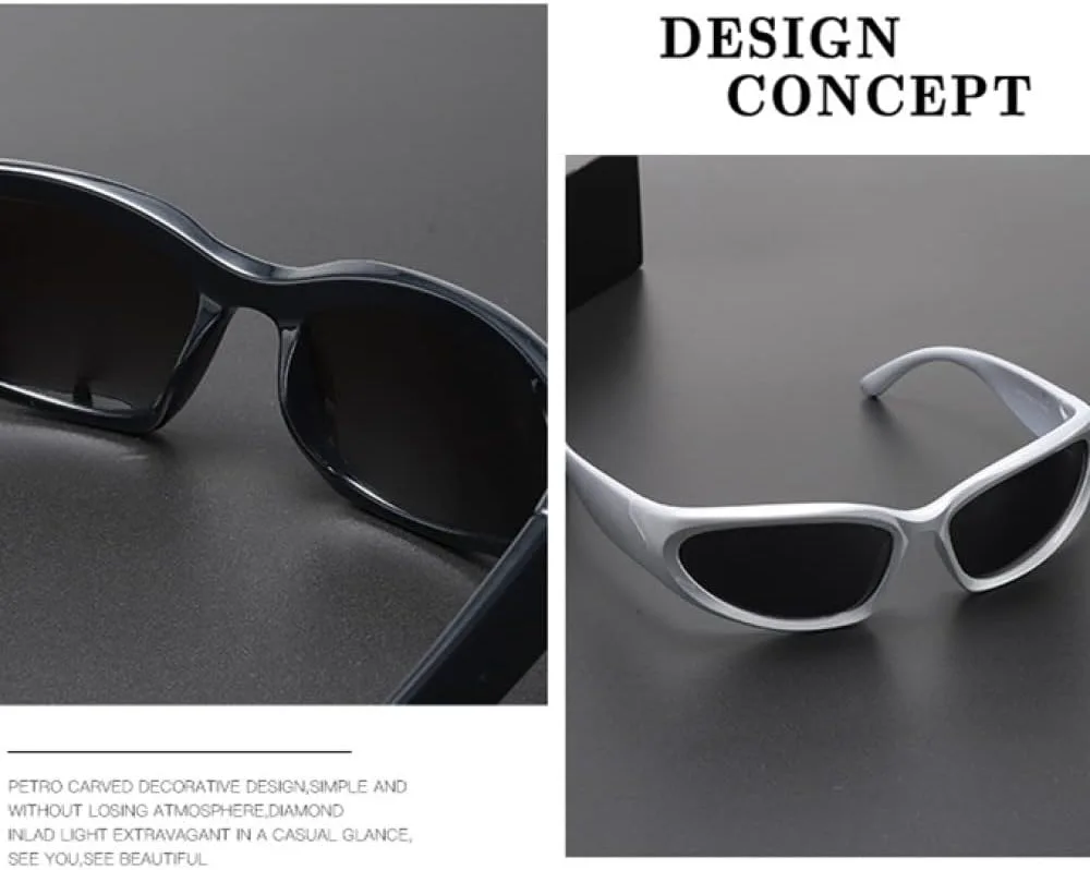 

Модные солнцезащитные очки 2027 года для женщин, серебристые овальные, спортивные, велосипедные, эстетичные, для мужчин и для активного отдыха MTZJH, Black Green