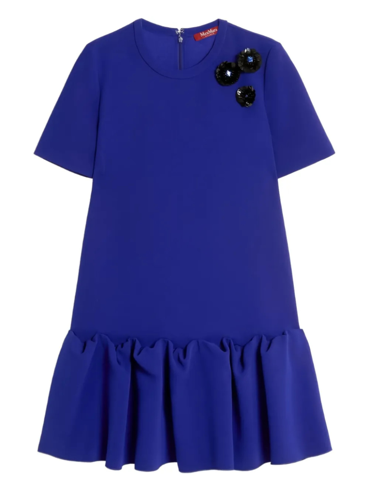 

Платье Max Mara с короткими рукавами и оборками, фиолетовый