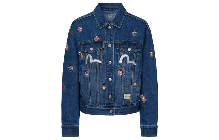 

Джинсовая куртка женская синяя Evisu